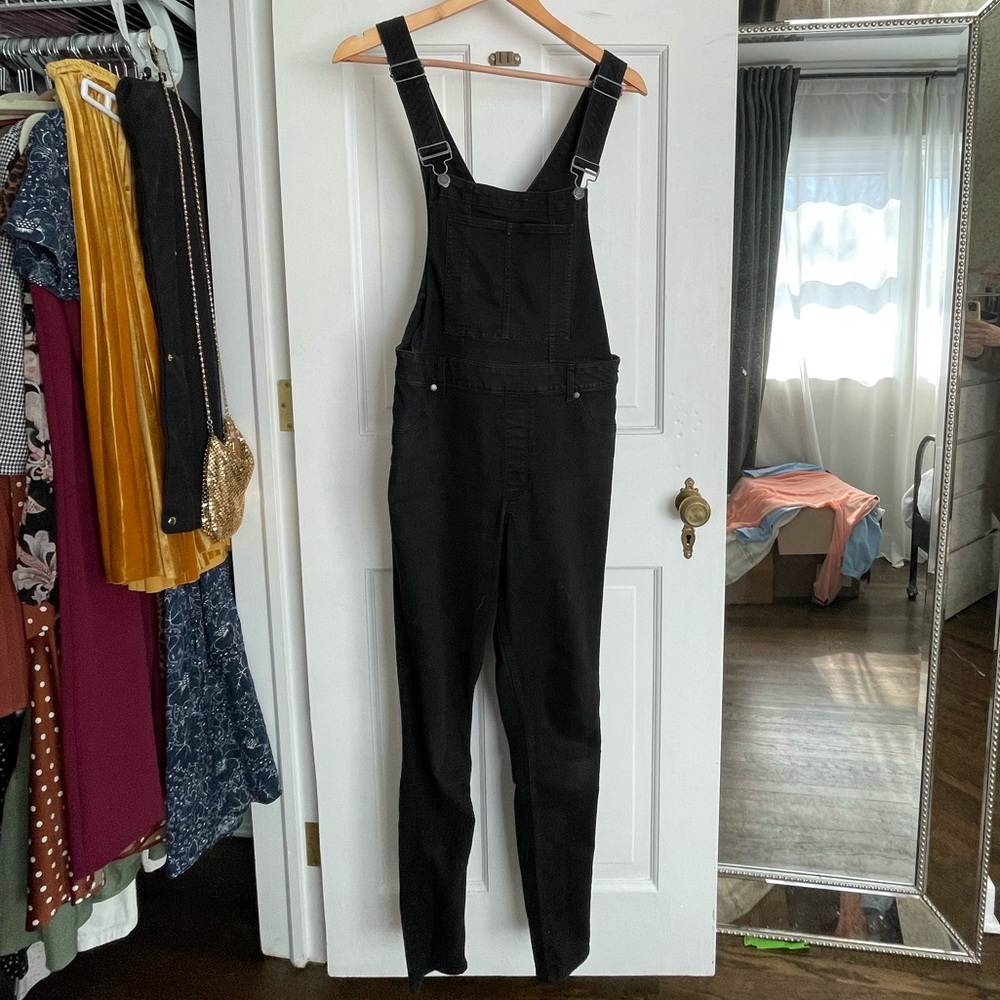 Black Skinny Jean Overalls